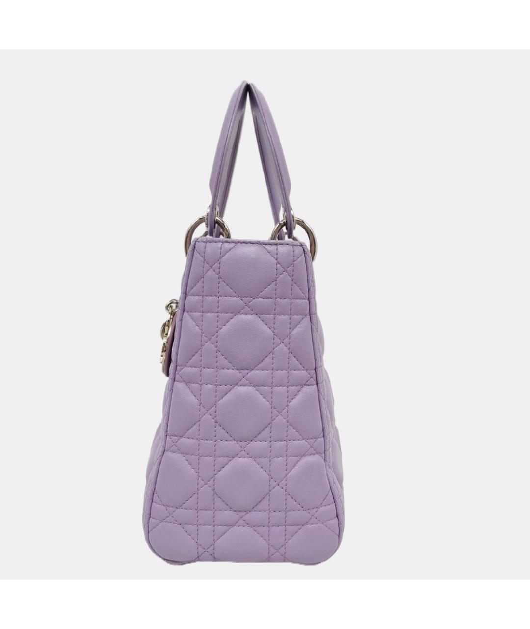 CHRISTIAN DIOR Фиолетовая кожаная сумка с короткими ручками, фото 2