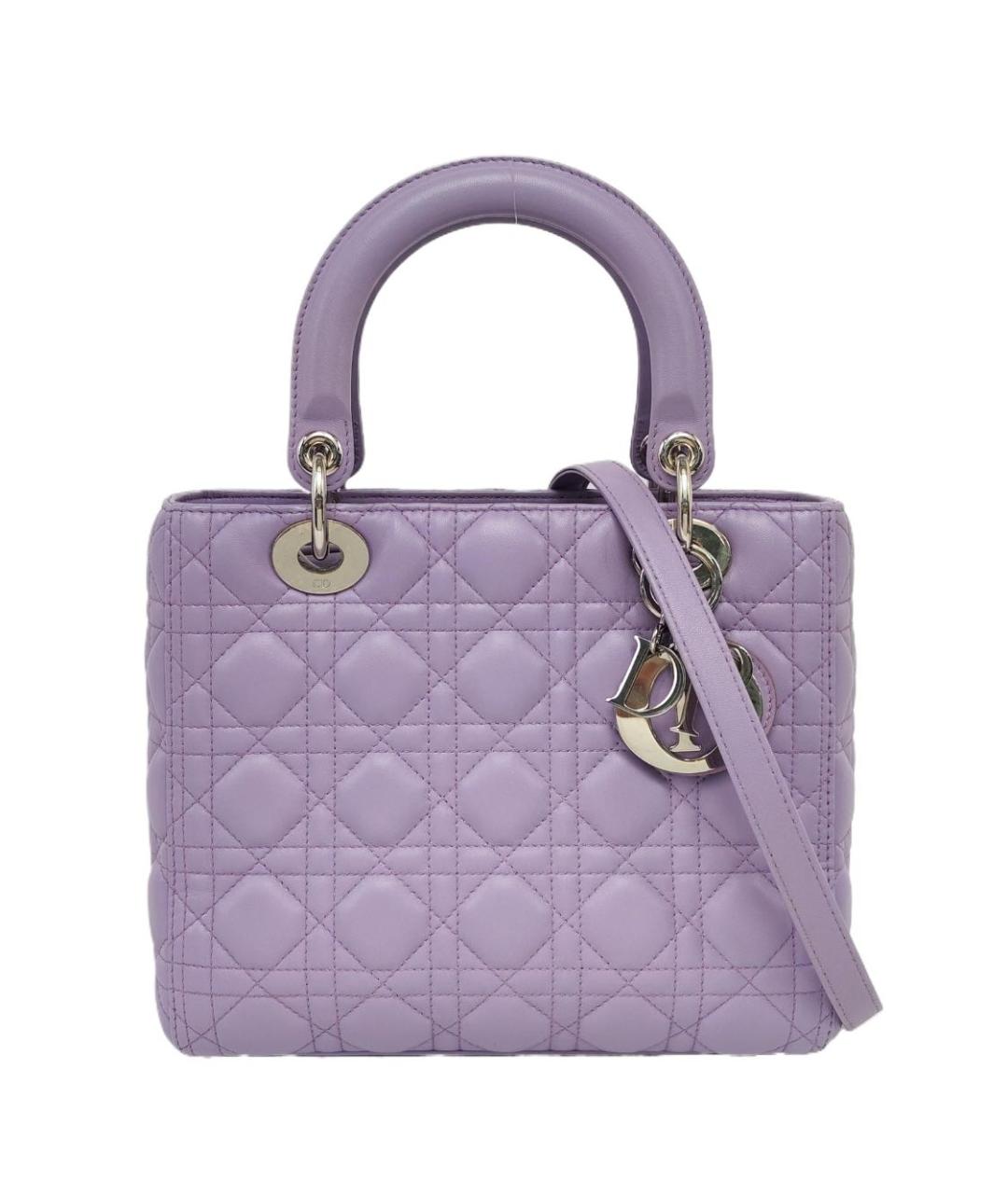 CHRISTIAN DIOR Фиолетовая кожаная сумка с короткими ручками, фото 1