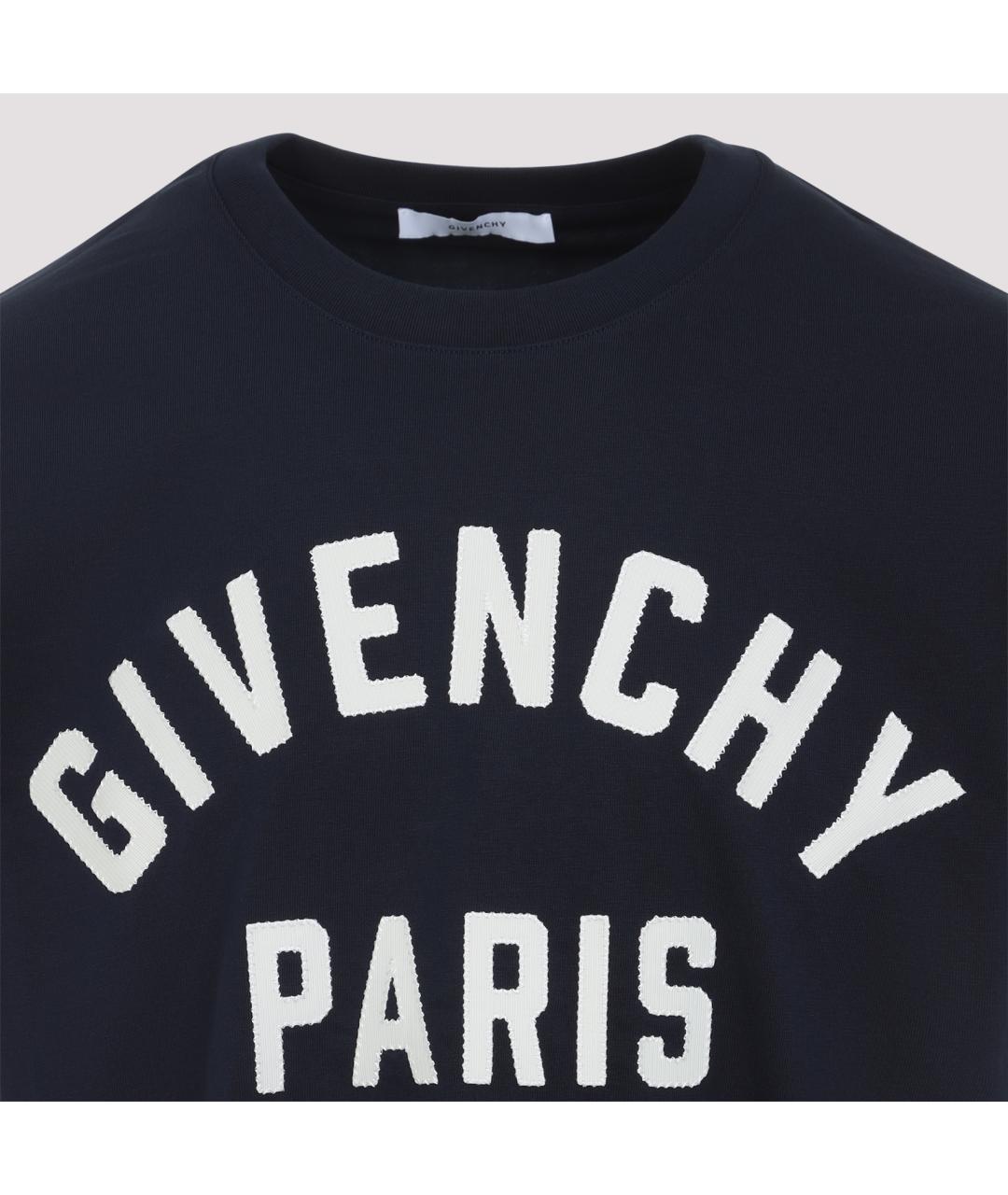 GIVENCHY Темно-синяя хлопковая футболка, фото 3