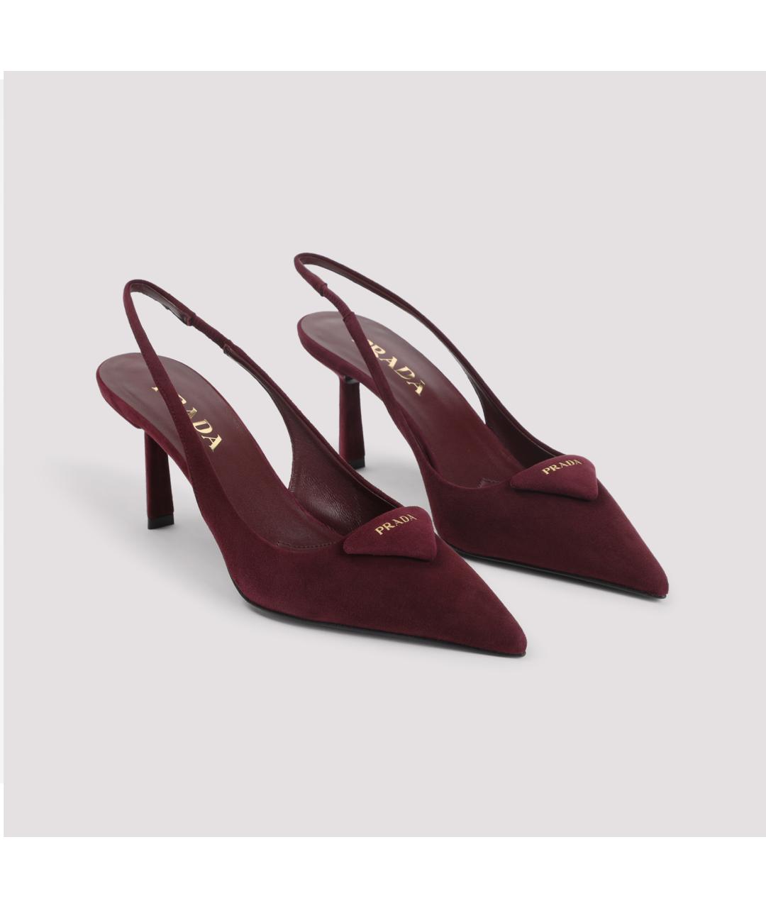 PRADA Бордовые кожаные туфли, фото 5