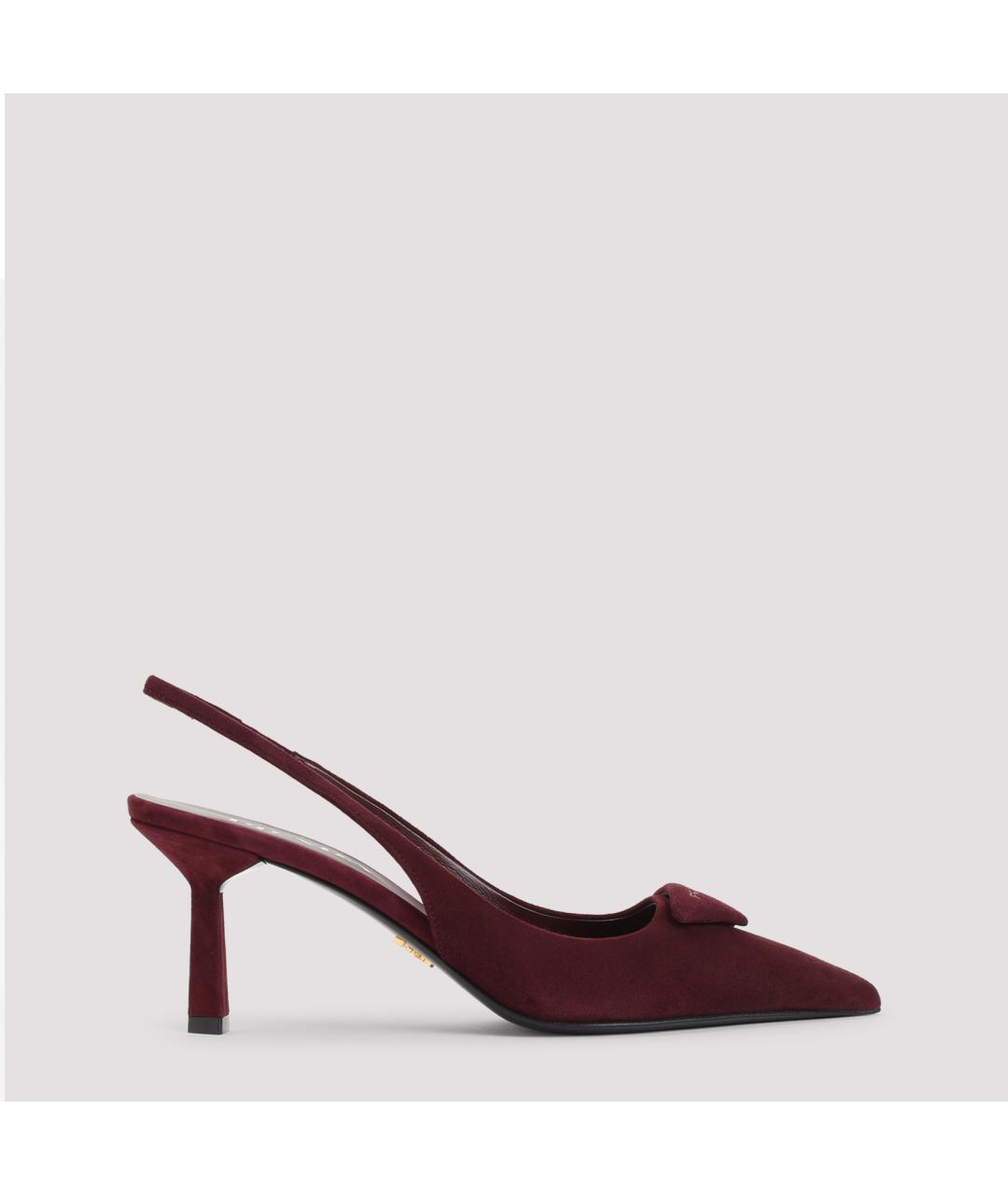PRADA Бордовые кожаные туфли, фото 2