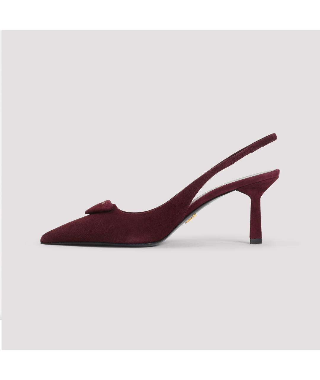 PRADA Бордовые кожаные туфли, фото 4