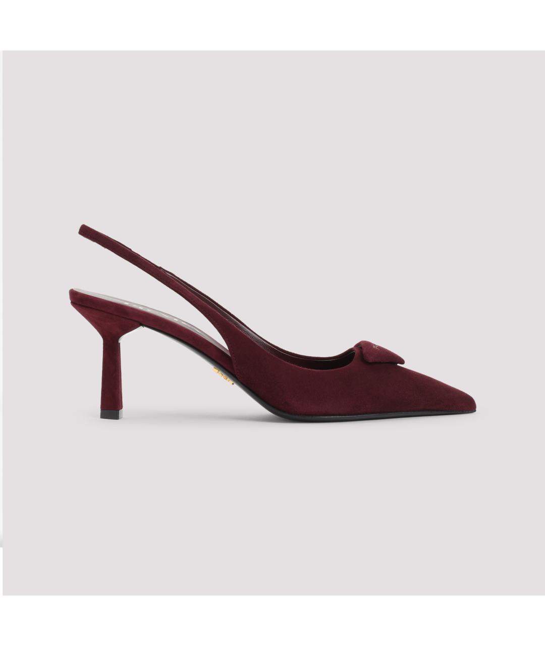 PRADA Бордовые кожаные туфли, фото 3