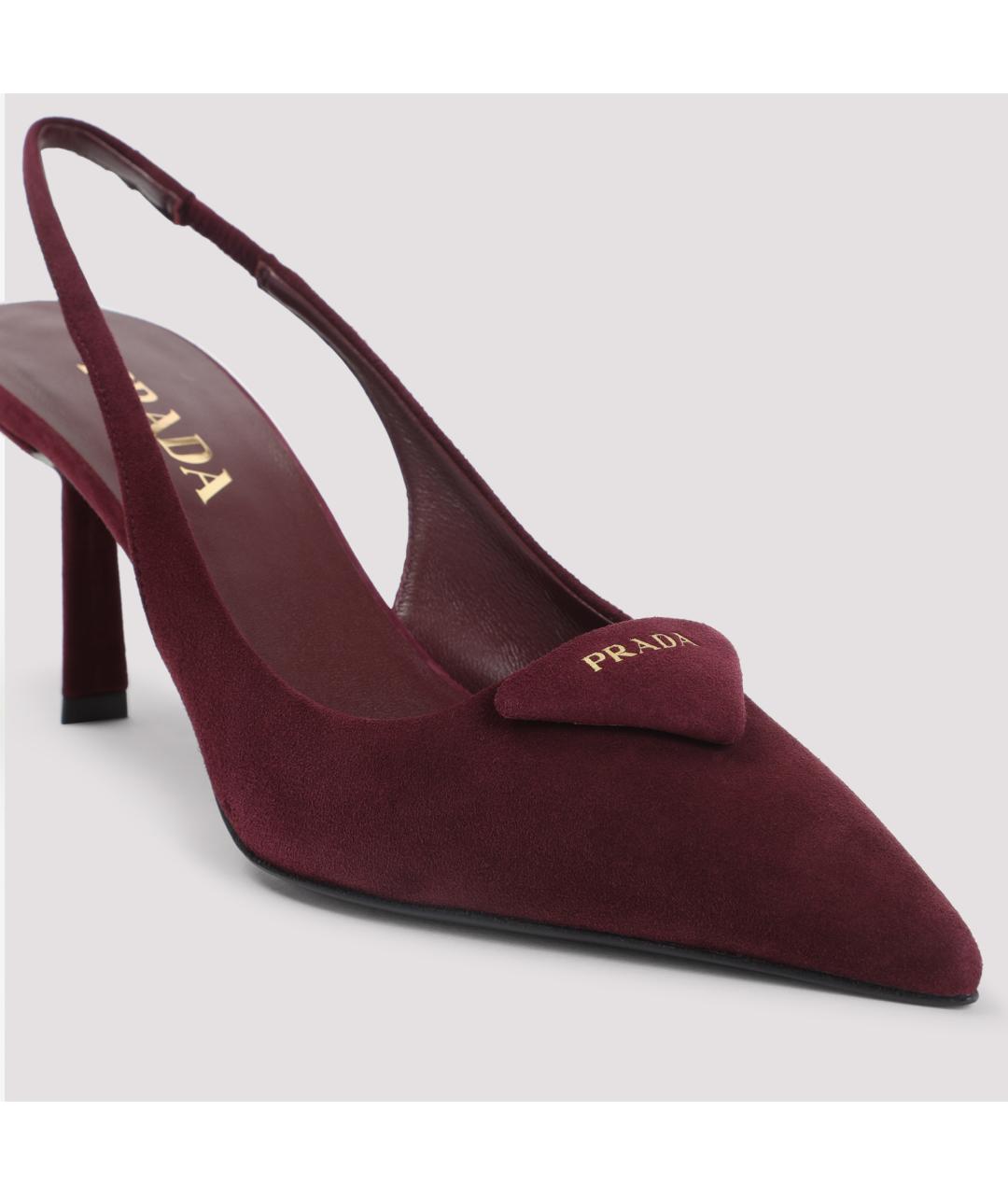 PRADA Бордовые кожаные туфли, фото 6