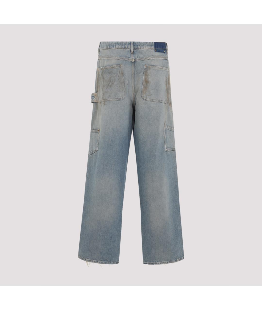 GOLDEN GOOSE DELUXE BRAND Голубые хлопковые прямые джинсы, фото 2