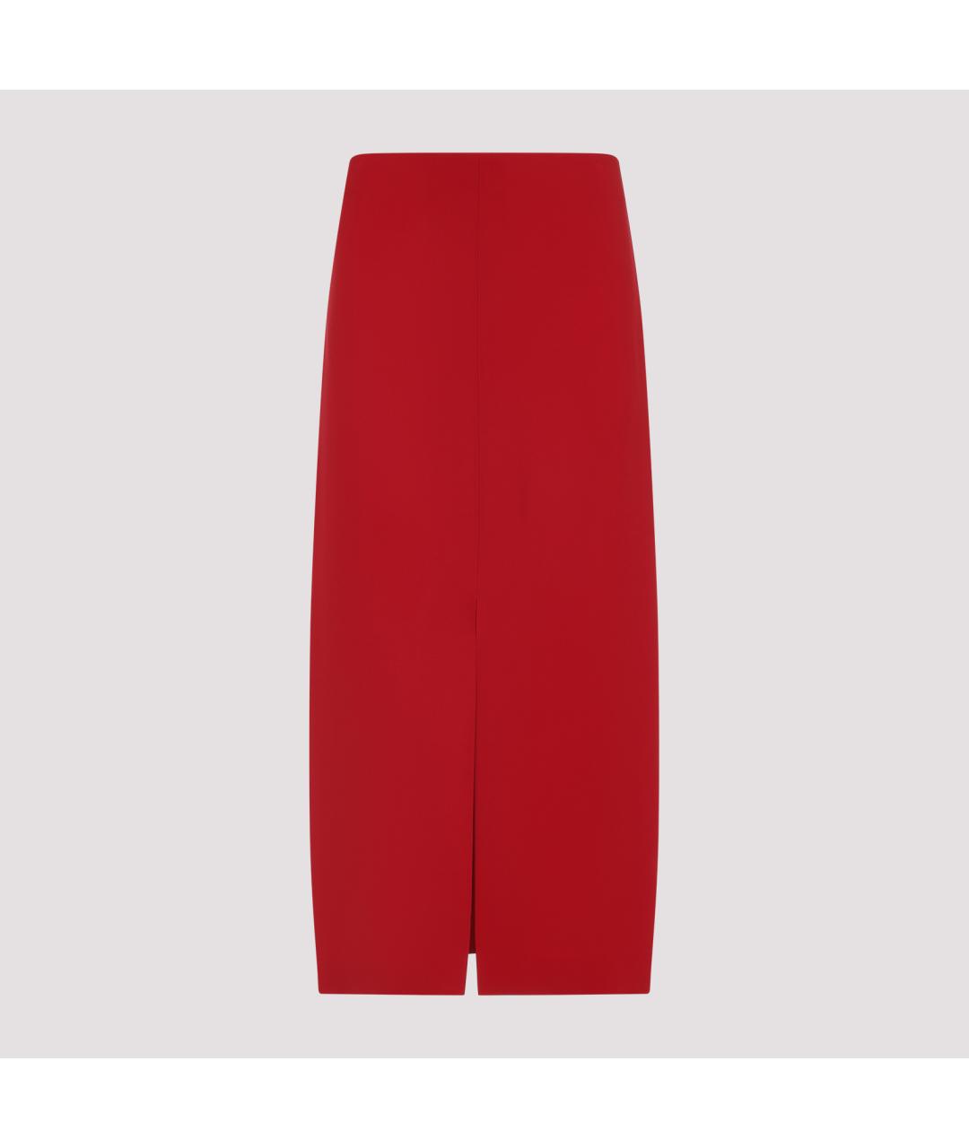 Carven Красная ацетатная юбка миди, фото 3