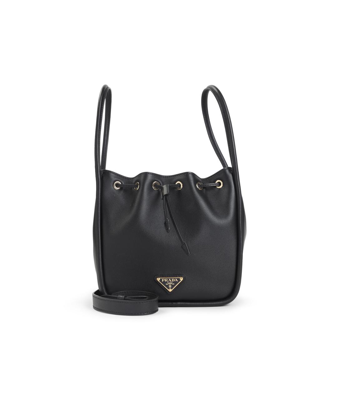 PRADA Черная кожаная сумка тоут, фото 1
