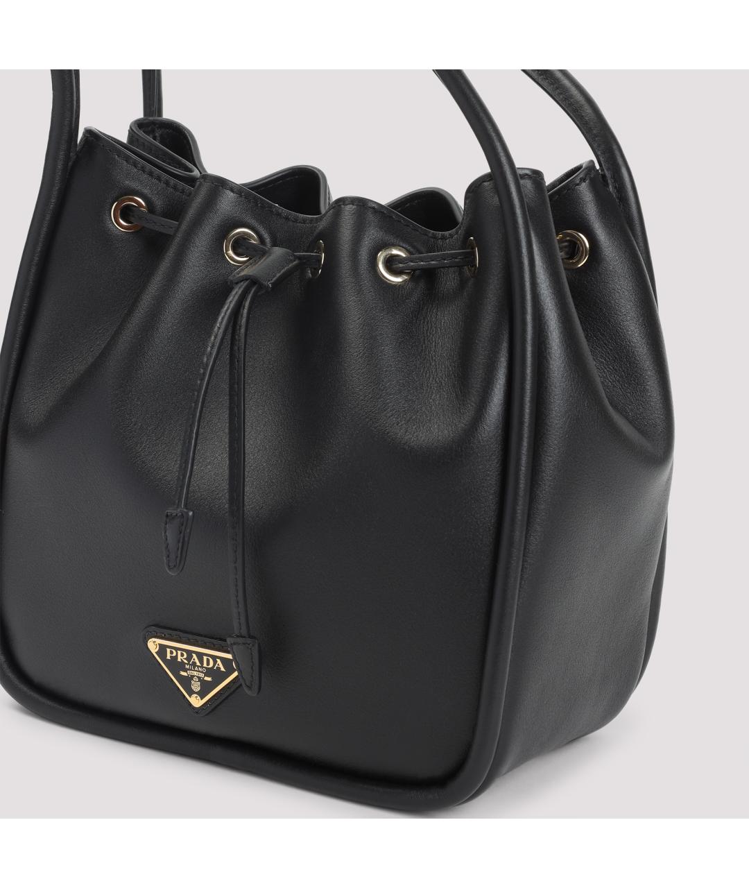 PRADA Черная кожаная сумка тоут, фото 6