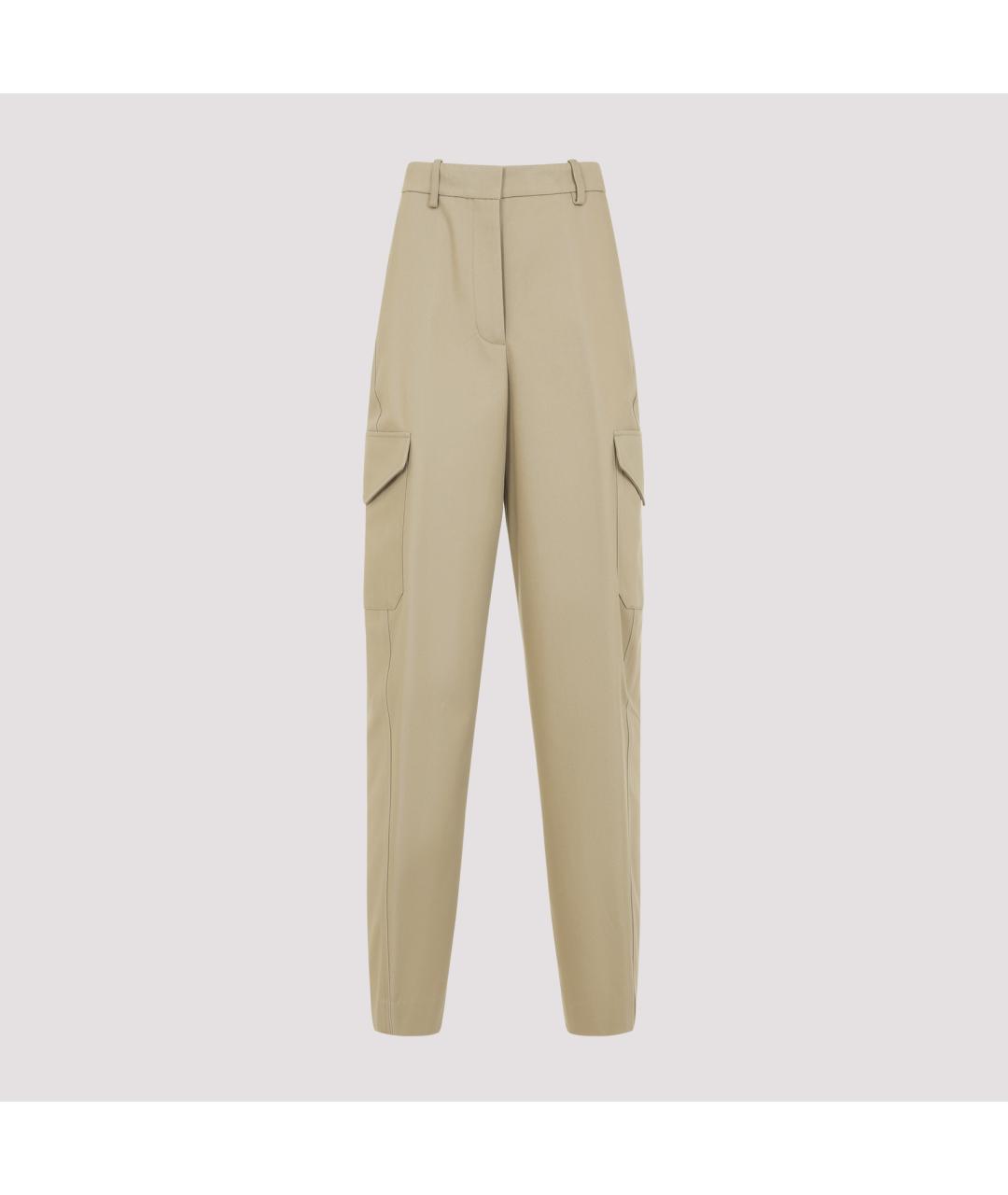 GIVENCHY Бежевые хлопковые прямые брюки, фото 2