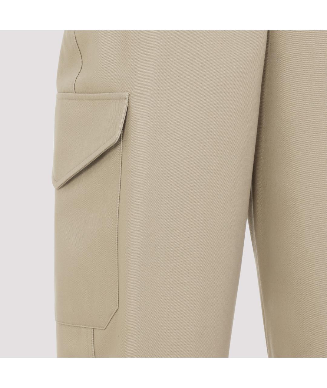 GIVENCHY Бежевые хлопковые прямые брюки, фото 6