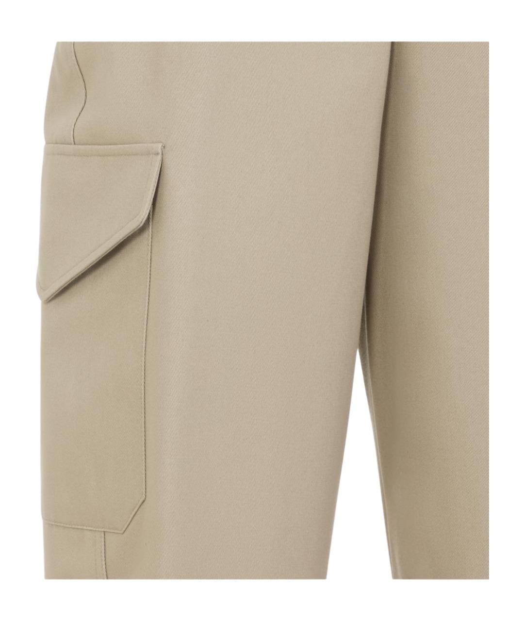 GIVENCHY Бежевые хлопковые прямые брюки, фото 4