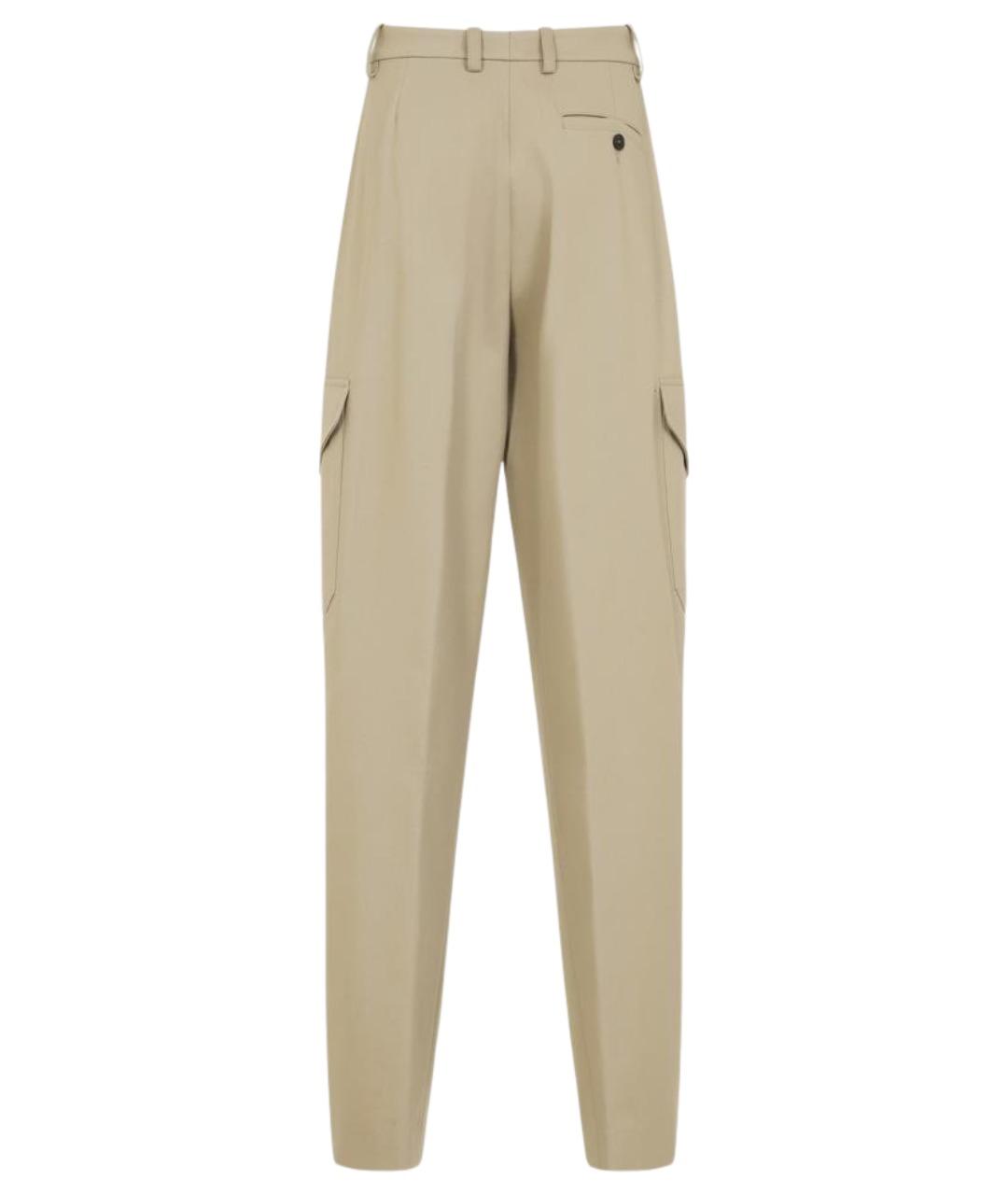 GIVENCHY Бежевые хлопковые прямые брюки, фото 2