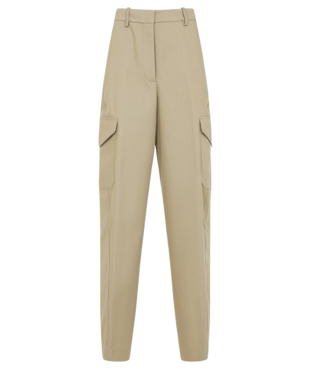 GIVENCHY Бежевые хлопковые прямые брюки, фото 1