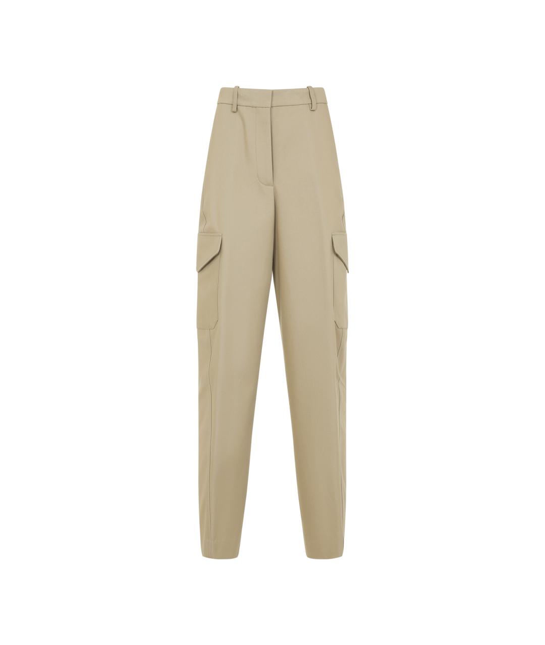 GIVENCHY Бежевые хлопковые прямые брюки, фото 1