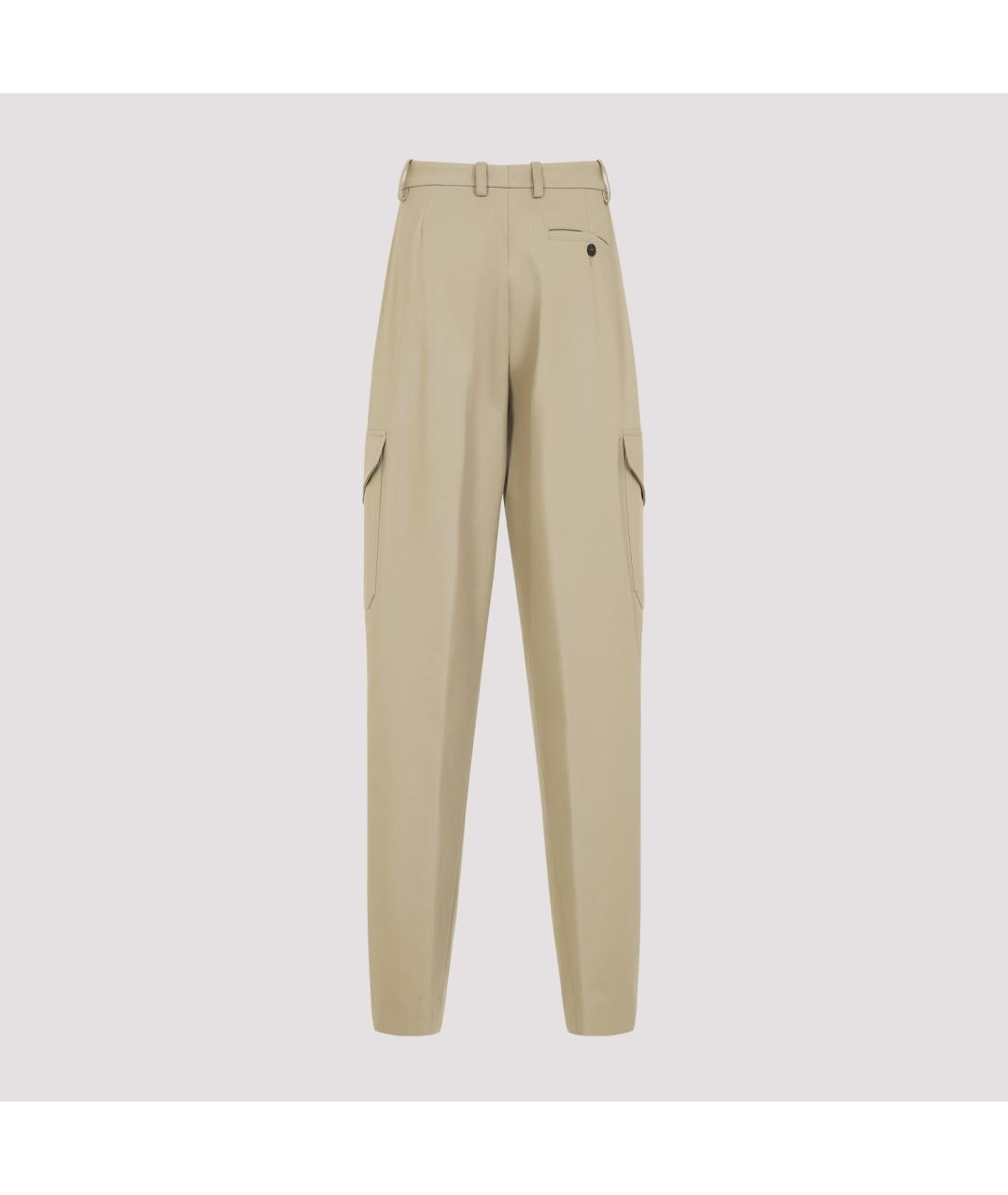 GIVENCHY Бежевые хлопковые прямые брюки, фото 4