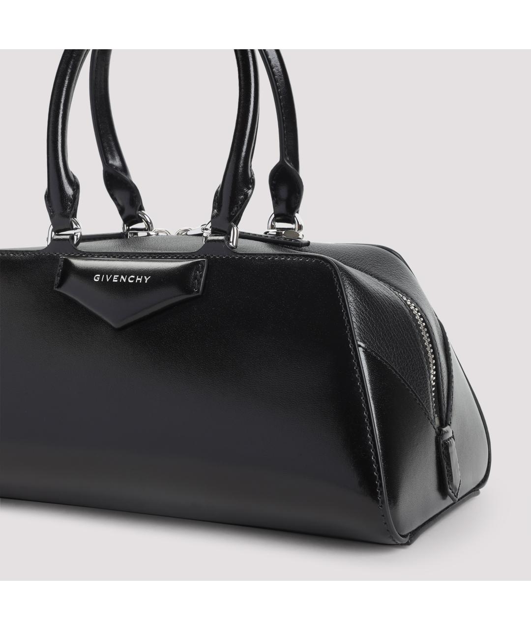 GIVENCHY Черная кожаная сумка с короткими ручками, фото 5