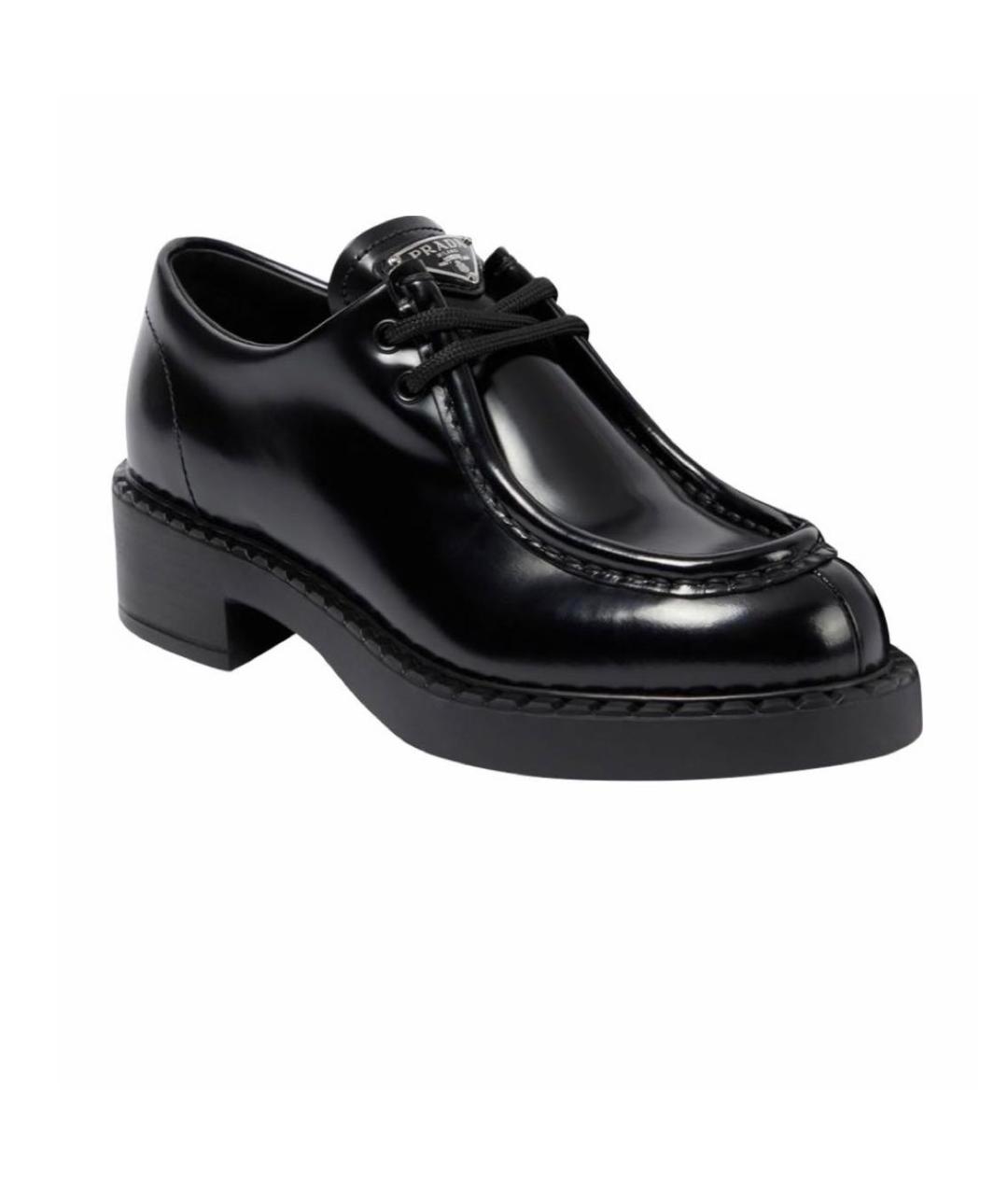 PRADA Черные кожаные лоферы, фото 1