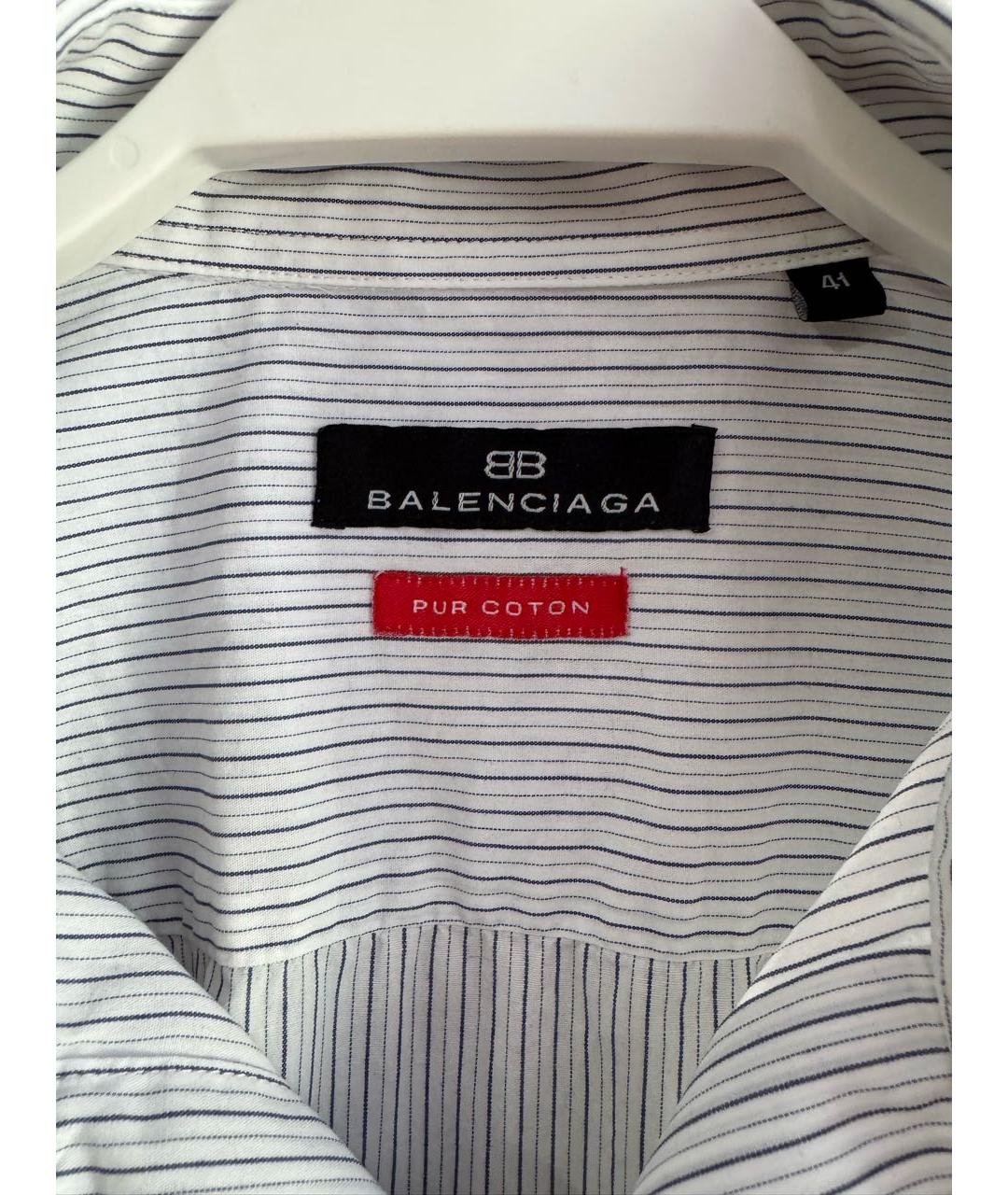BALENCIAGA Белая хлопковая классическая рубашка, фото 3