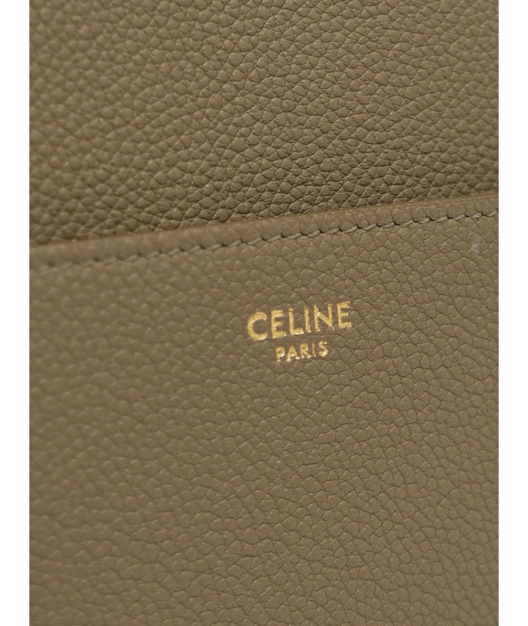 CELINE Коричневая кожаная сумка тоут, фото 7