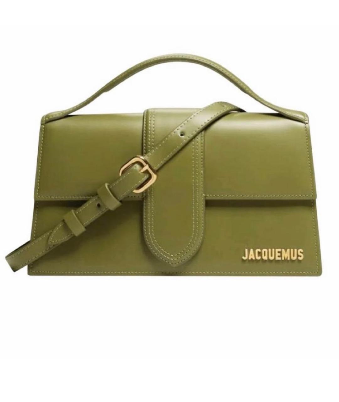 JACQUEMUS Зеленая кожаная сумка через плечо, фото 1