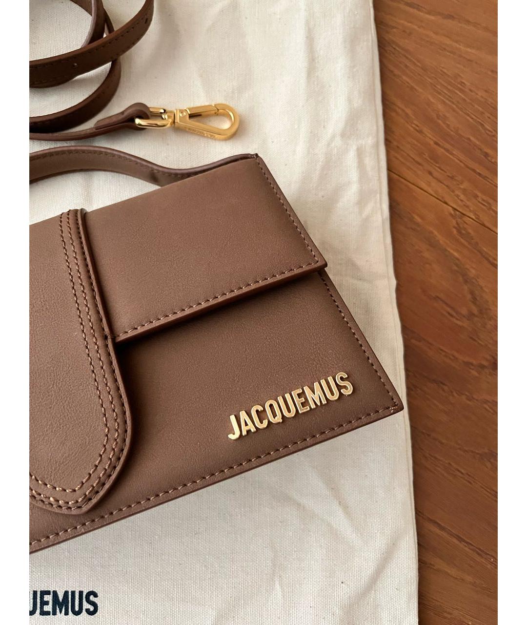 JACQUEMUS Коричневая кожаная сумка через плечо, фото 3