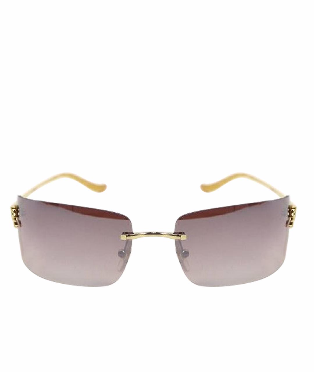 CARTIER Золотые металлические солнцезащитные очки, фото 1
