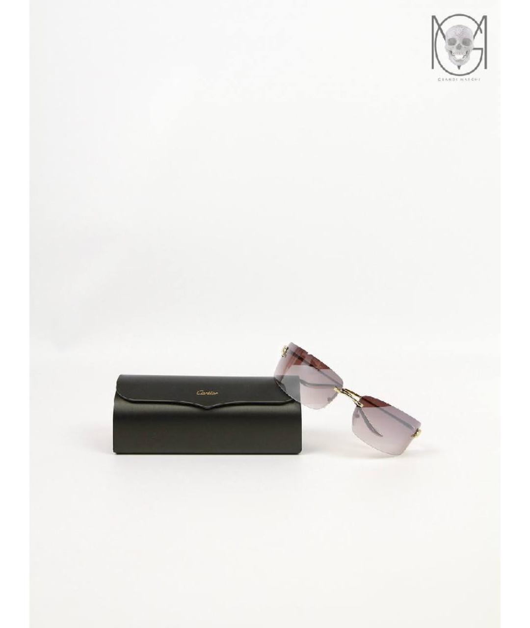 CARTIER Золотые металлические солнцезащитные очки, фото 3
