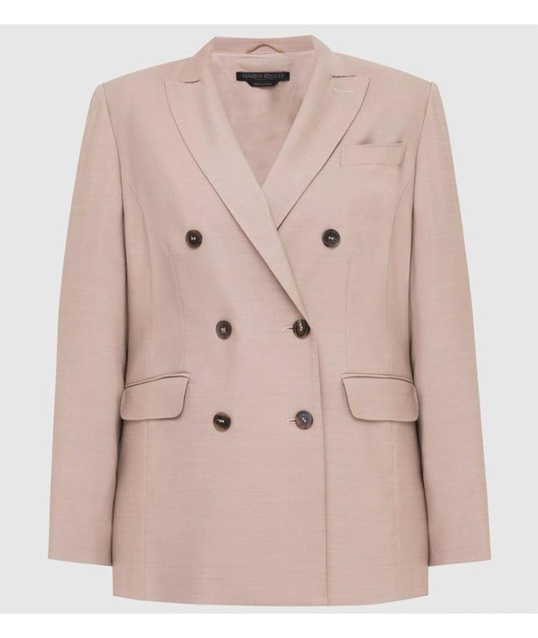 MAX MARA Бежевый шерстяной жакет/пиджак, фото 8