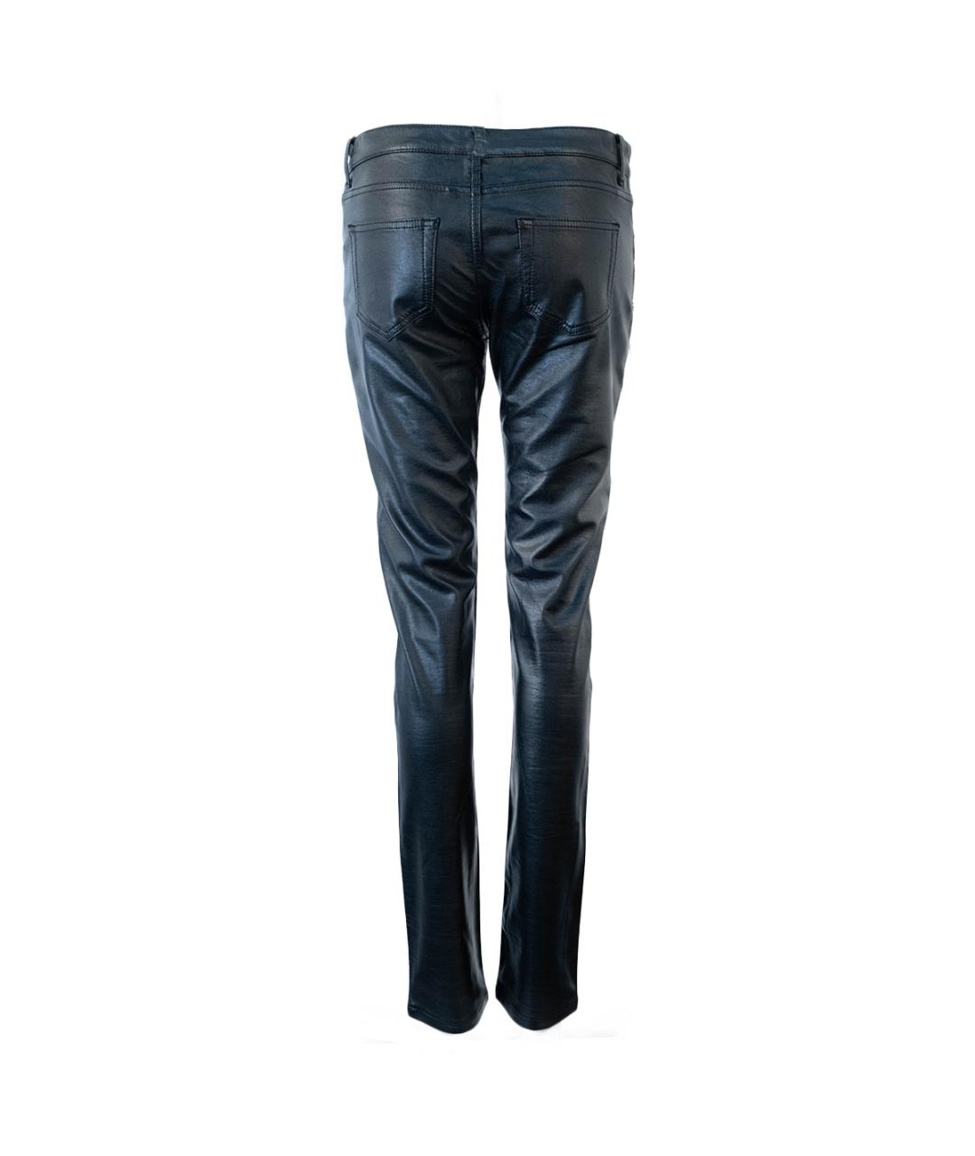 SAINT LAURENT Черные полиуретановые брюки узкие, фото 2