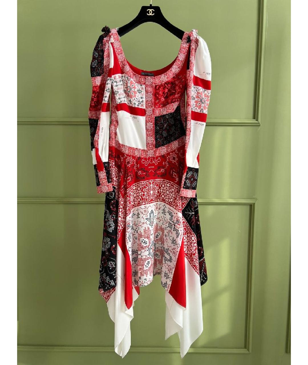 ALEXANDER MCQUEEN Розовое шелковое повседневное платье, фото 10