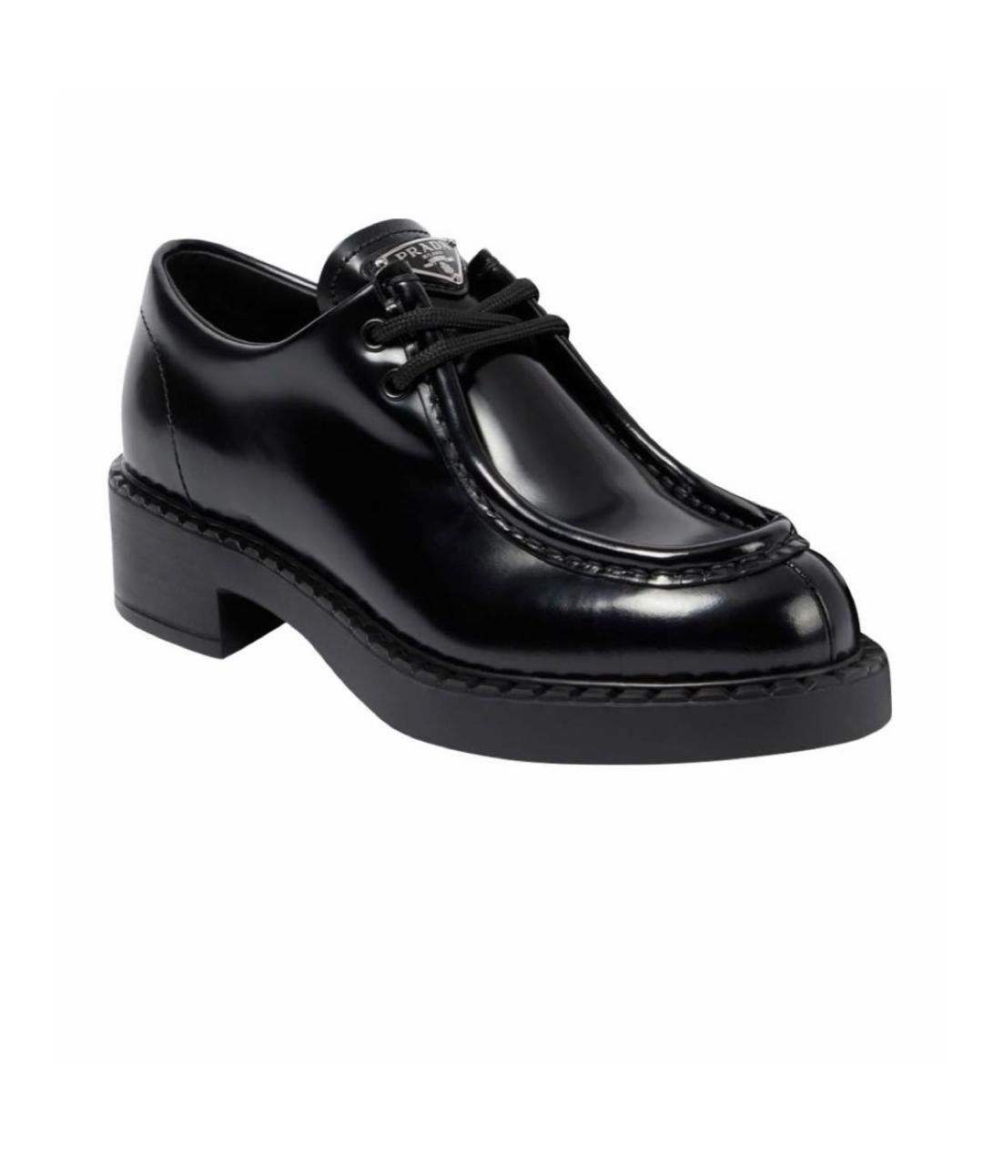 PRADA Черные кожаные лоферы, фото 1