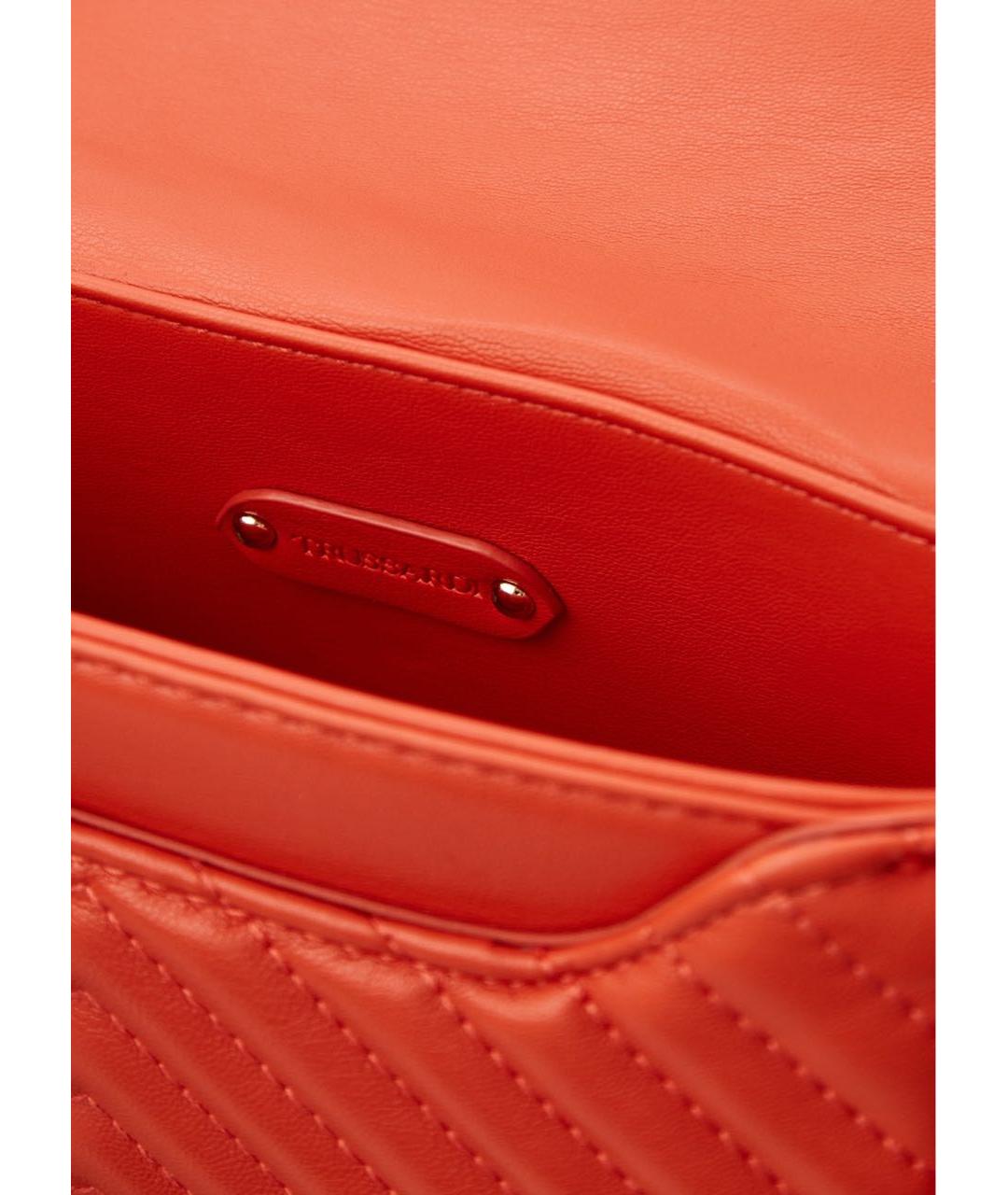 TRUSSARDI JEANS Оранжевая сумка через плечо из искусственной кожи, фото 4