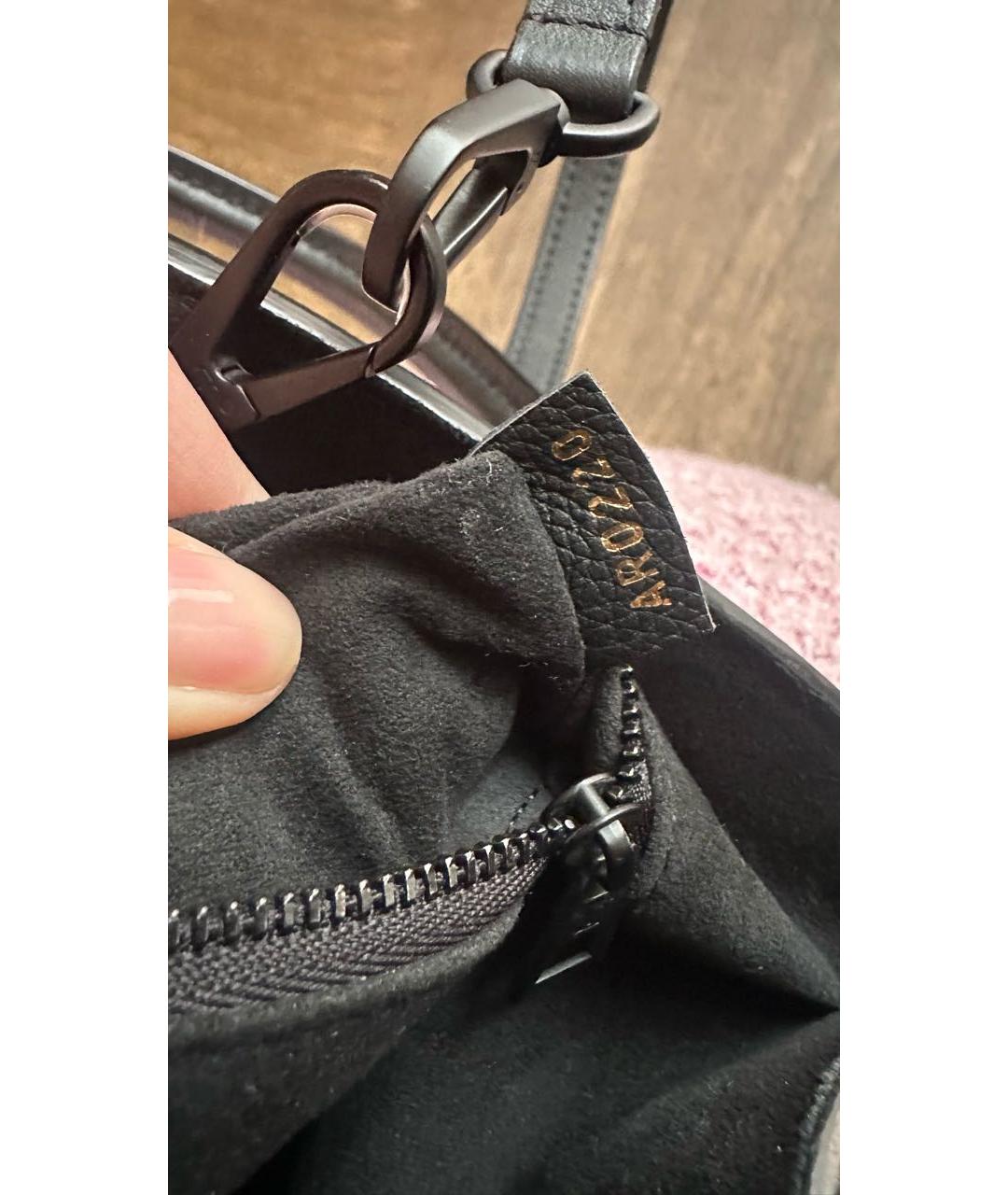 LOUIS VUITTON Черная кожаная сумка тоут, фото 6