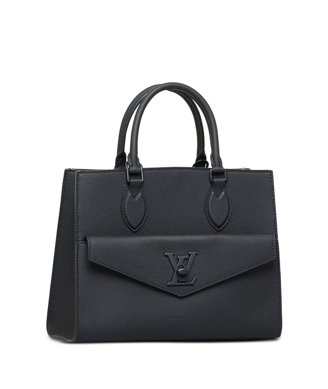 LOUIS VUITTON Черная кожаная сумка тоут, фото 1