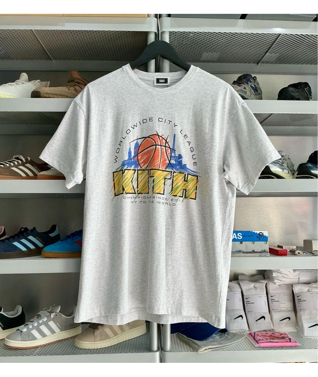 KITH Серая хлопковая футболка, фото 6