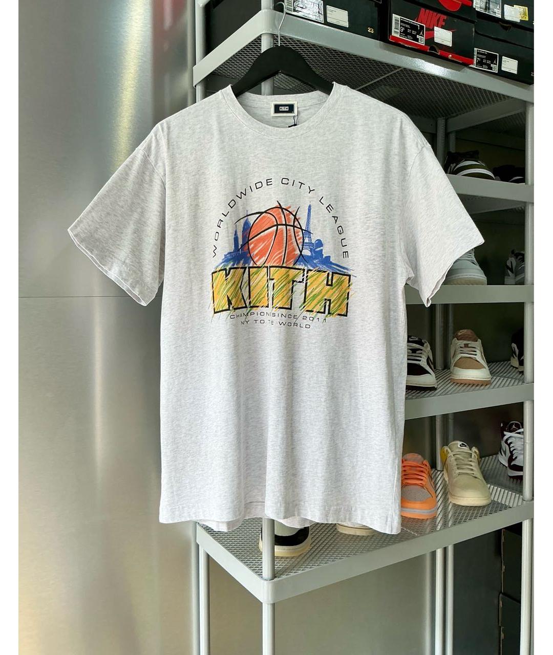 KITH Серая хлопковая футболка, фото 3