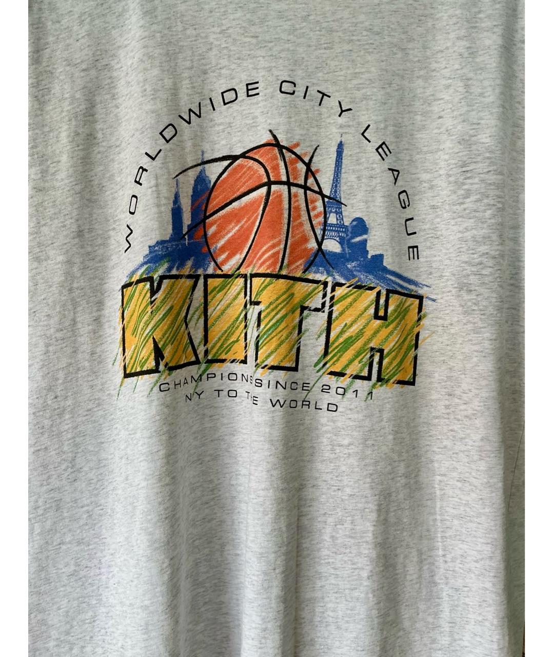 KITH Серая хлопковая футболка, фото 5