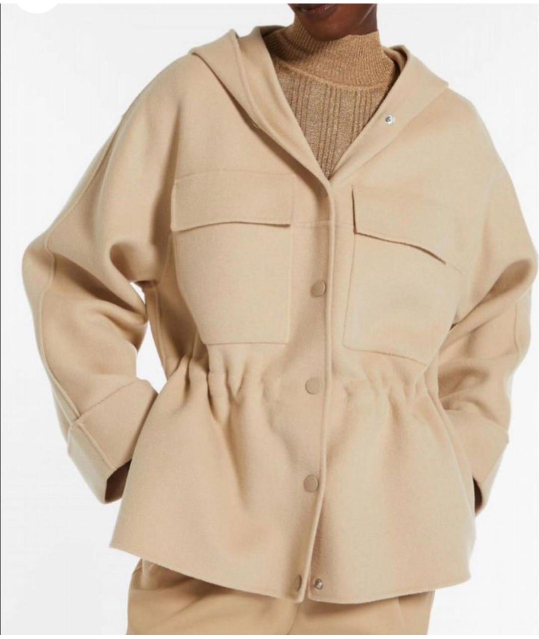 WEEKEND MAX MARA Бежевое шерстяное пальто, фото 4