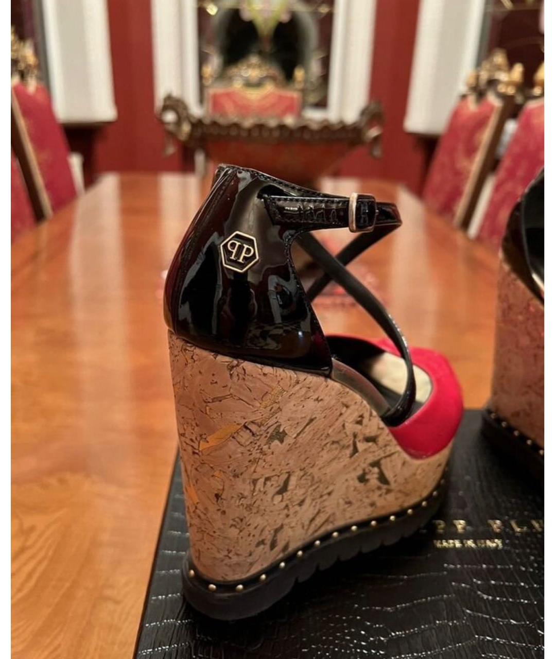 PHILIPP PLEIN Красные босоножки из лакированной кожи, фото 3