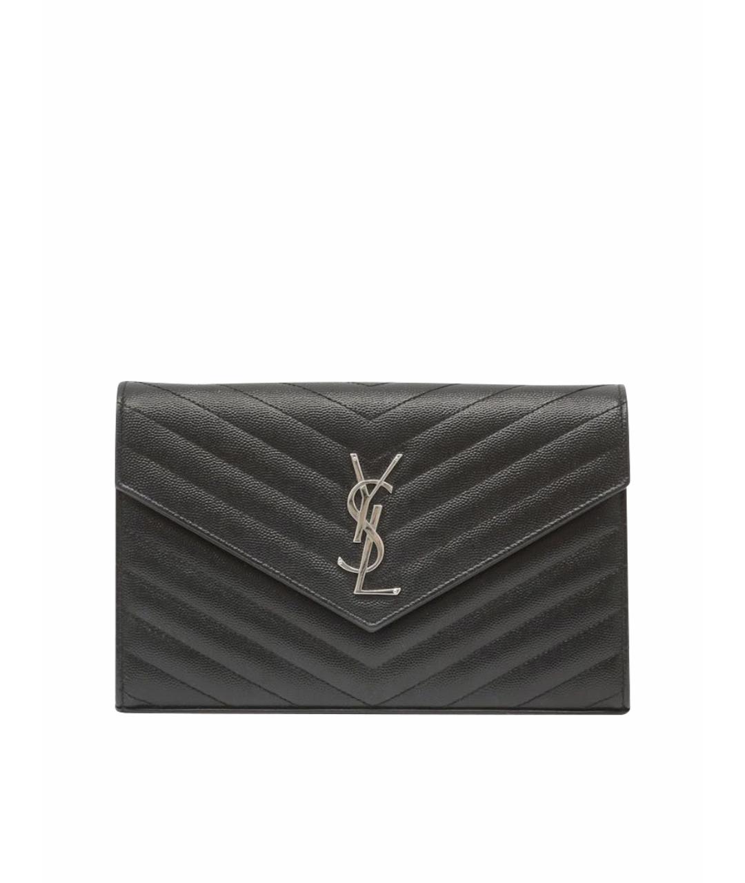 SAINT LAURENT Черная кожаная сумка через плечо, фото 1