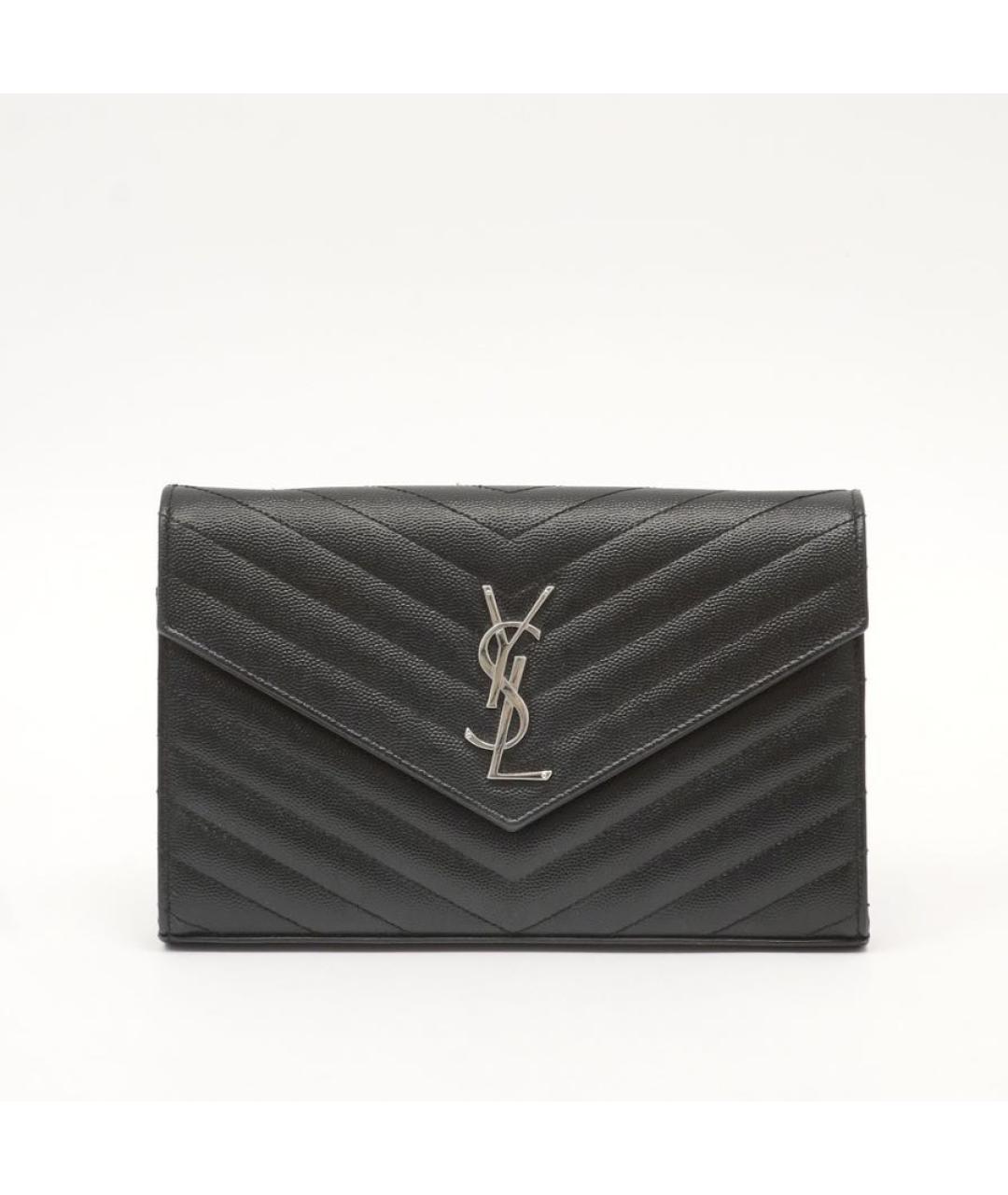 SAINT LAURENT Черная кожаная сумка через плечо, фото 9