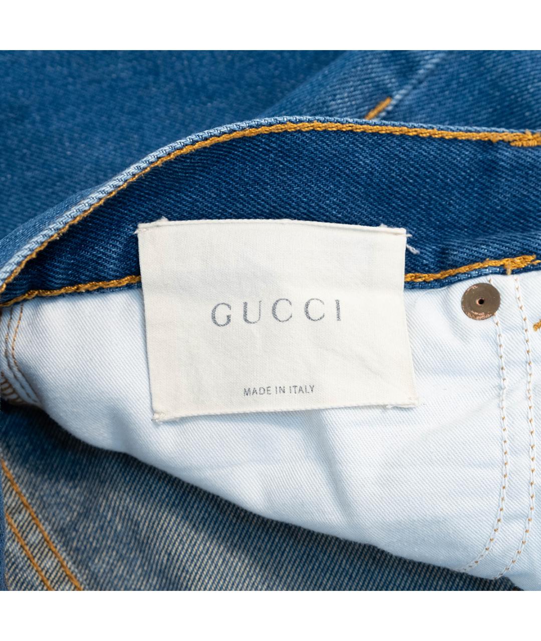 GUCCI Синие хлопковые джинсы слим, фото 5