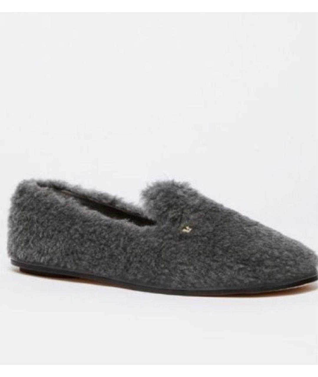 MAX MARA Антрацитовые кожаные лоферы, фото 8