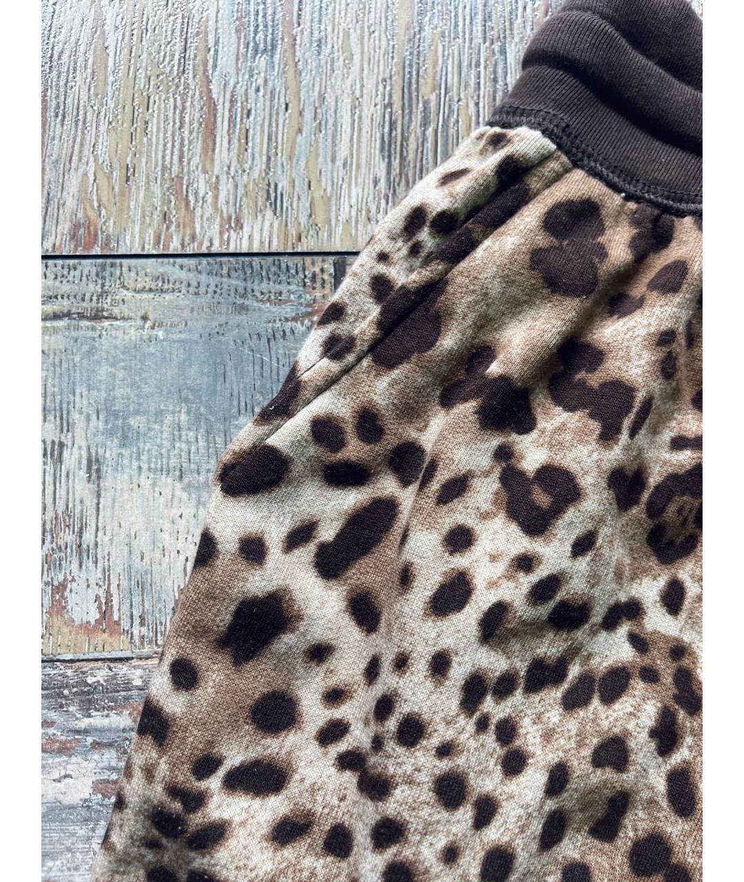 DOLCE&GABBANA Коричневая хлопковая юбка мини, фото 4
