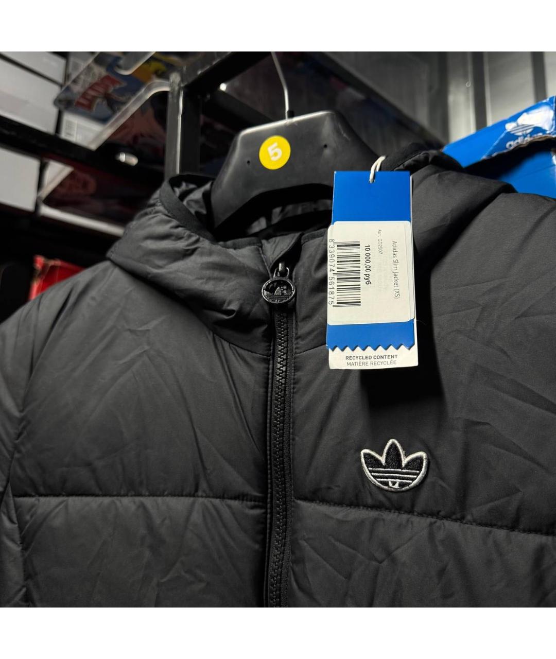 ADIDAS Черный пуховик, фото 4