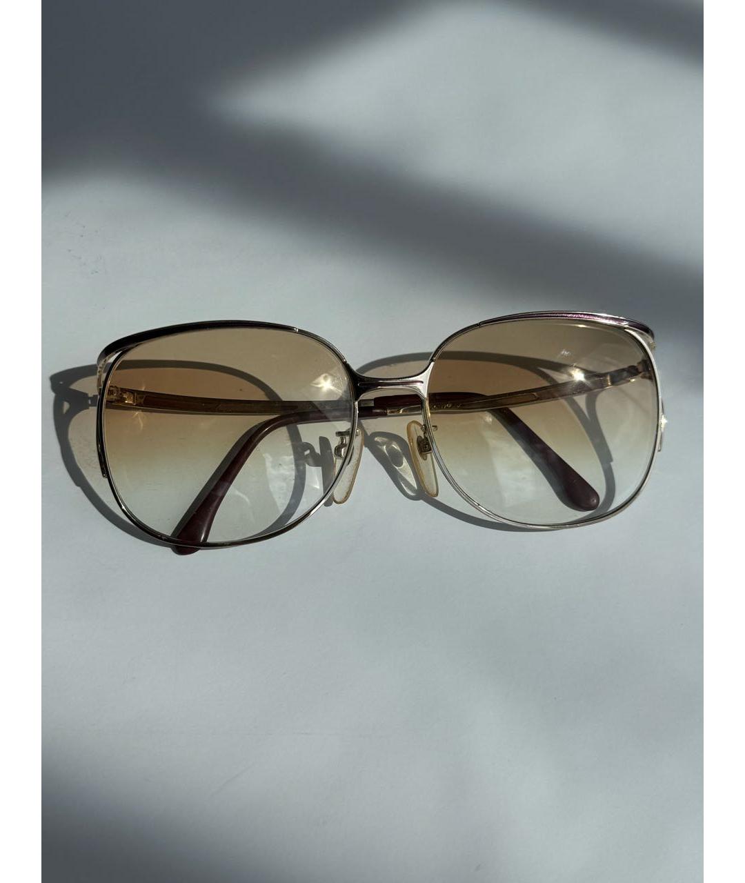 SAINT LAURENT Коричневые металлические солнцезащитные очки, фото 6