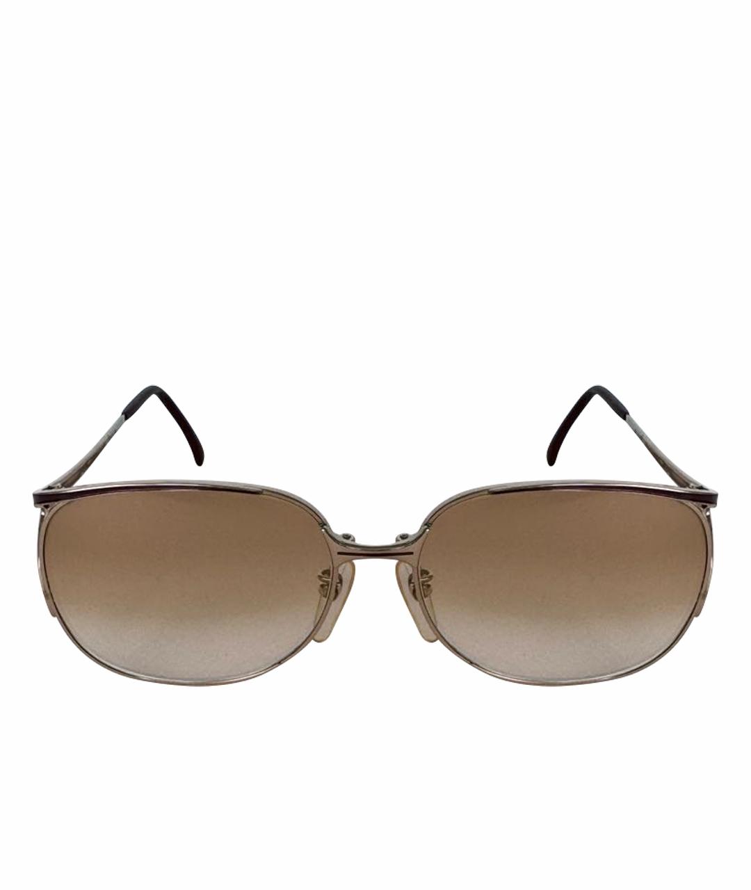 SAINT LAURENT Коричневые металлические солнцезащитные очки, фото 1