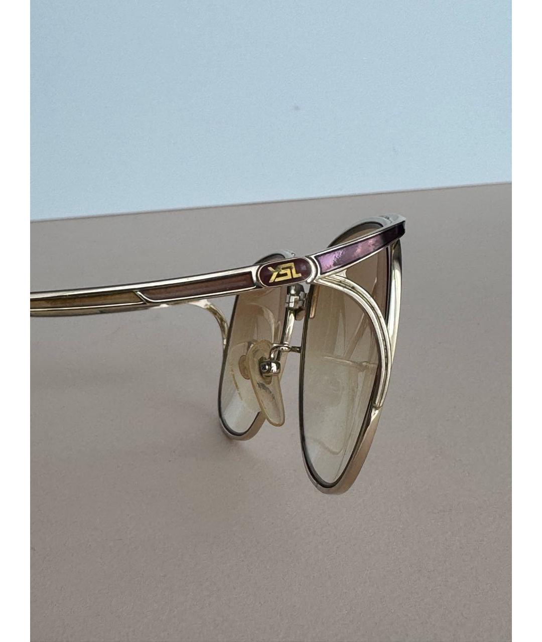 SAINT LAURENT Коричневые металлические солнцезащитные очки, фото 3