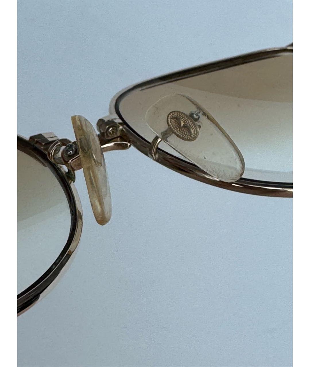 SAINT LAURENT Коричневые металлические солнцезащитные очки, фото 5