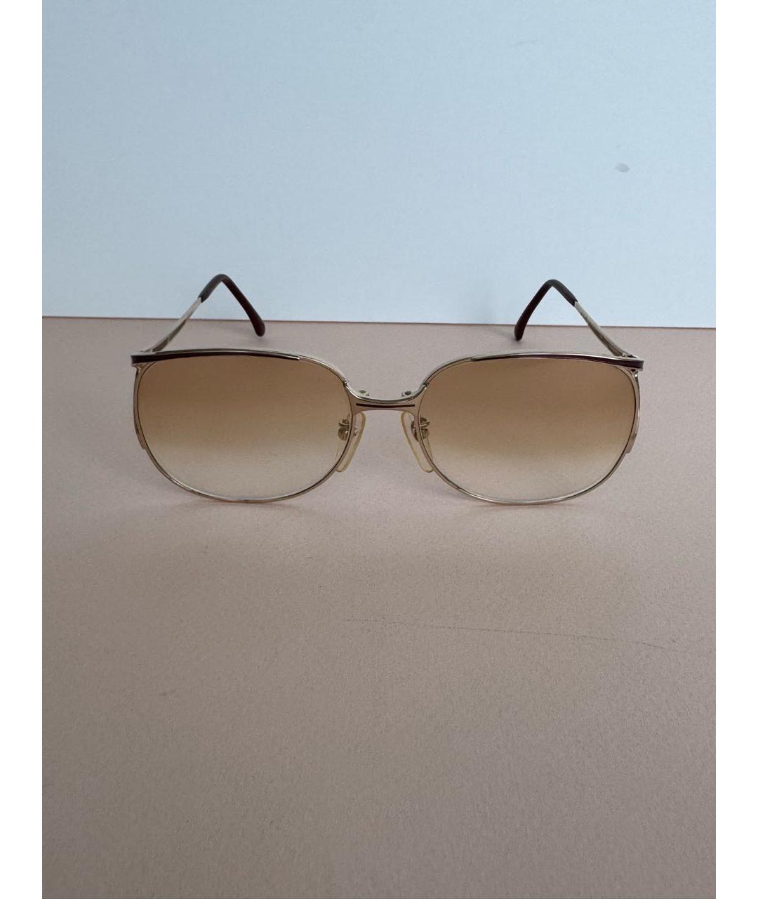 SAINT LAURENT Коричневые металлические солнцезащитные очки, фото 9